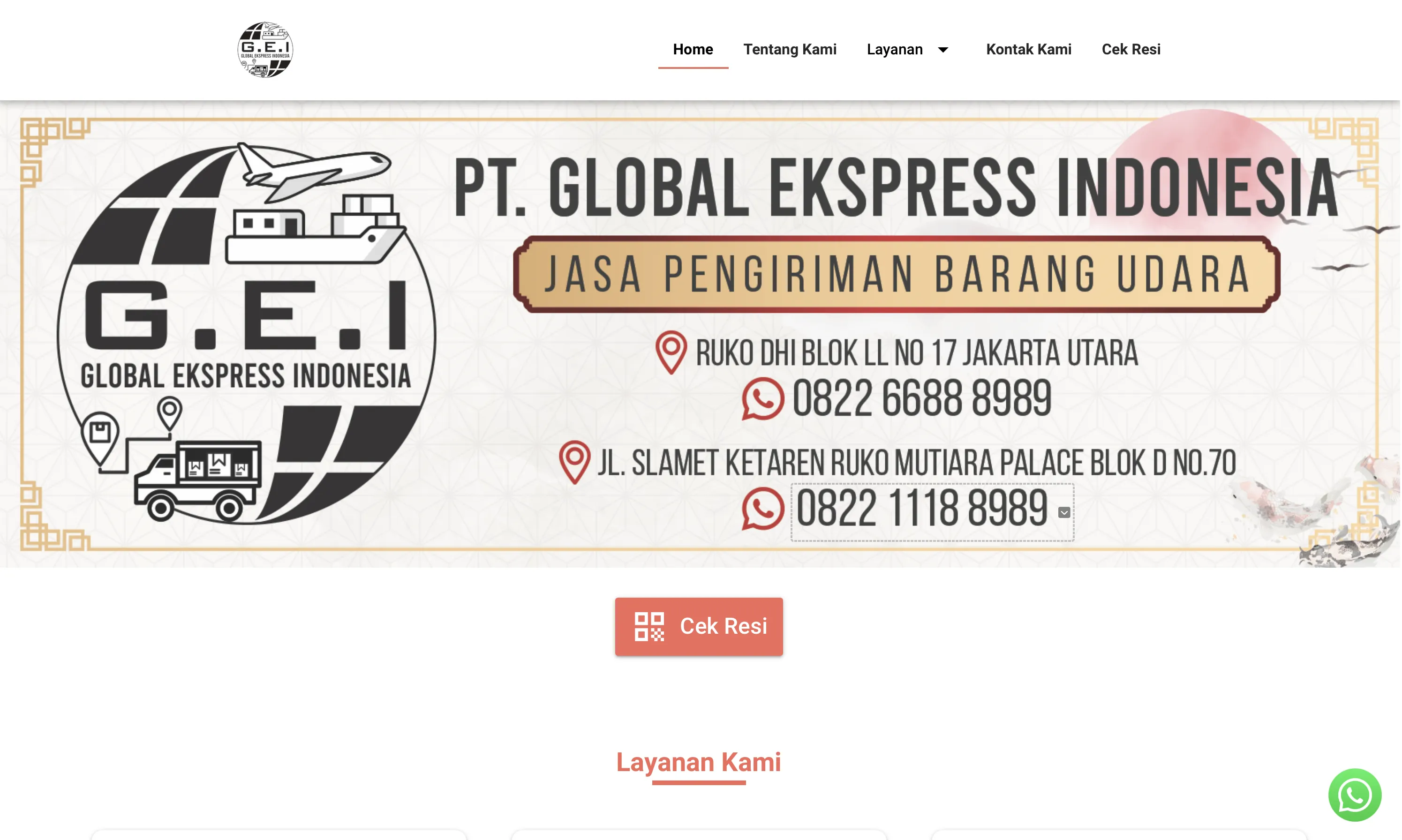 PT Global Ekspress Indonesia - Aplikasi Pelacakan Pengiriman
