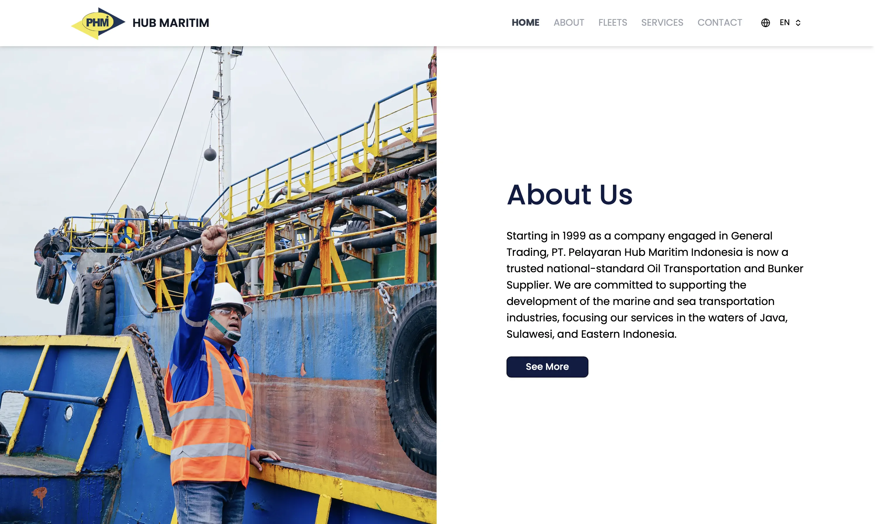 PT Pelayaran Hub Maritim Indonesia - Company Landing Page